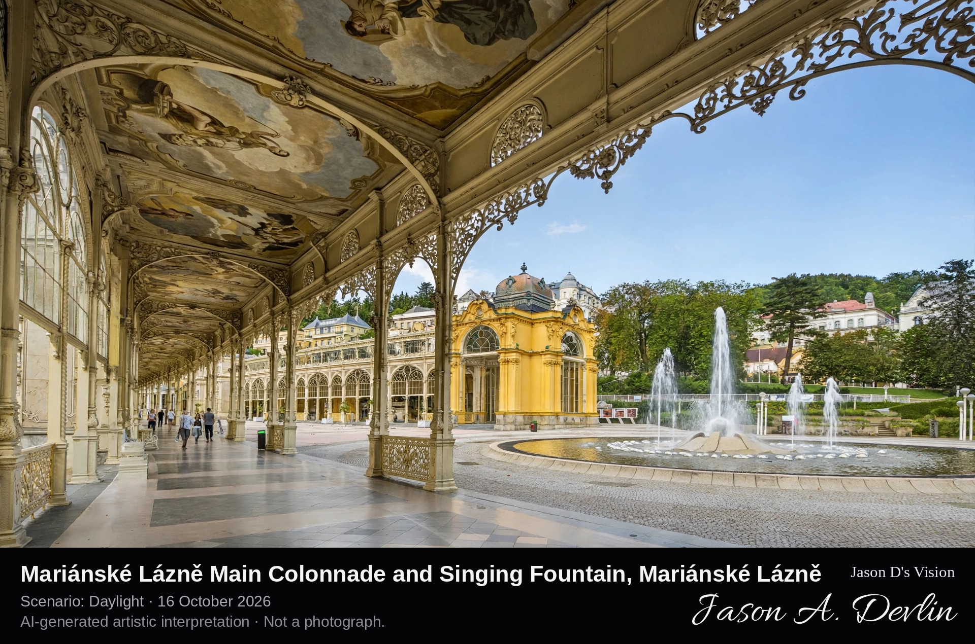 Mariánské Lázně Main Colonnade and Singing Fountain, Mariánské Lázně