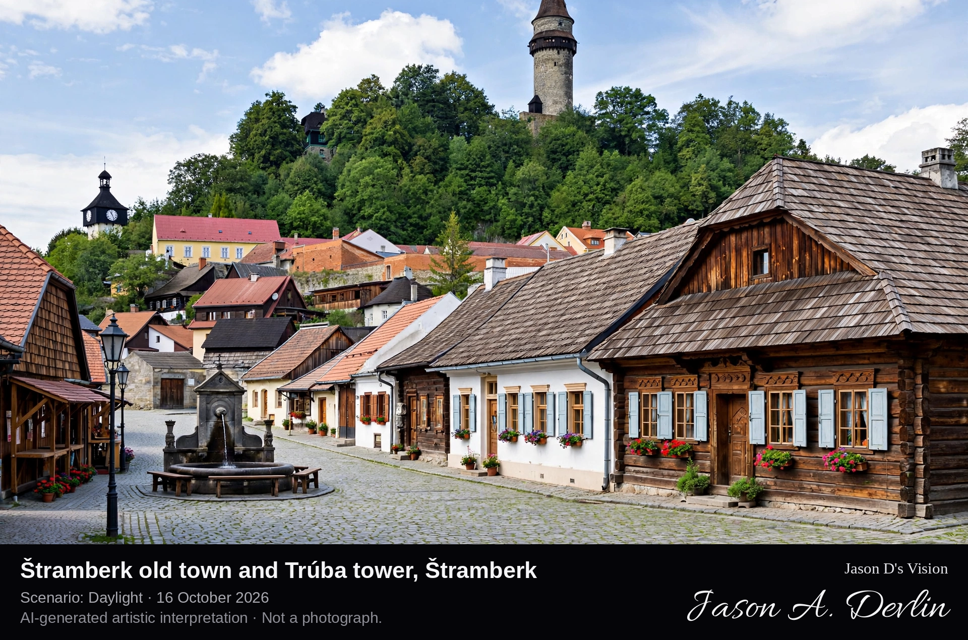 Štramberk old town and Trúba tower, Štramberk
