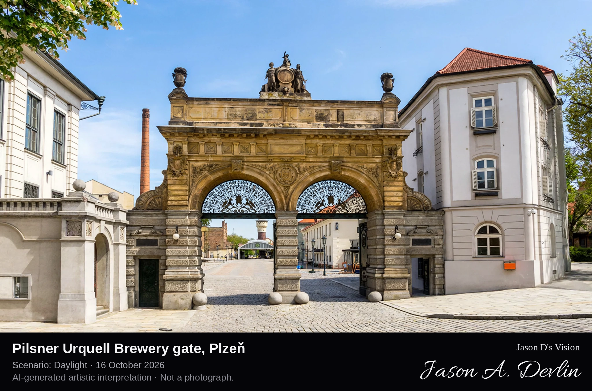 Pilsner Urquell Brewery gate, Plzeň