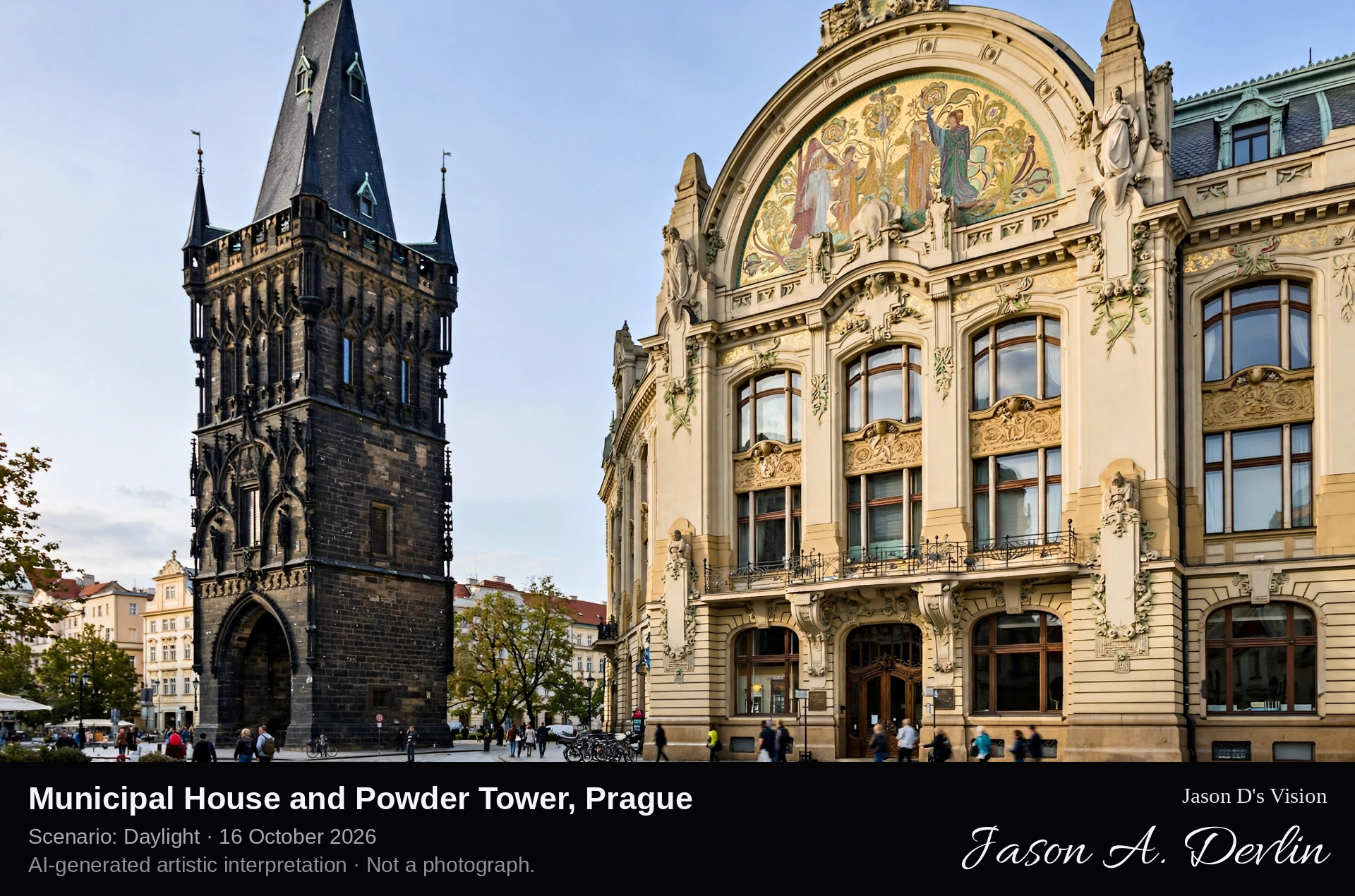 Municipal House and Powder Tower, Prague