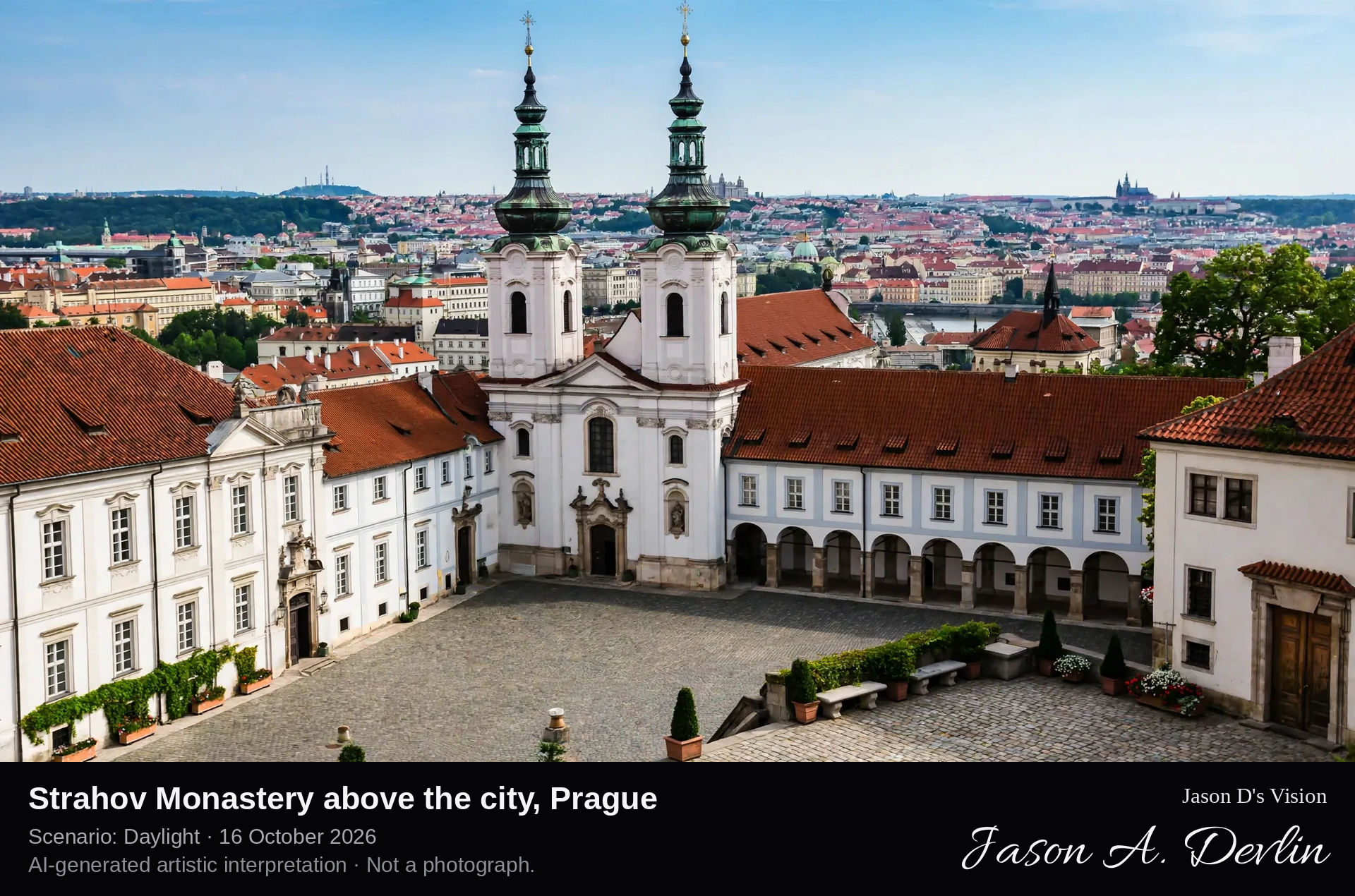 Strahov Monastery above the city, Prague