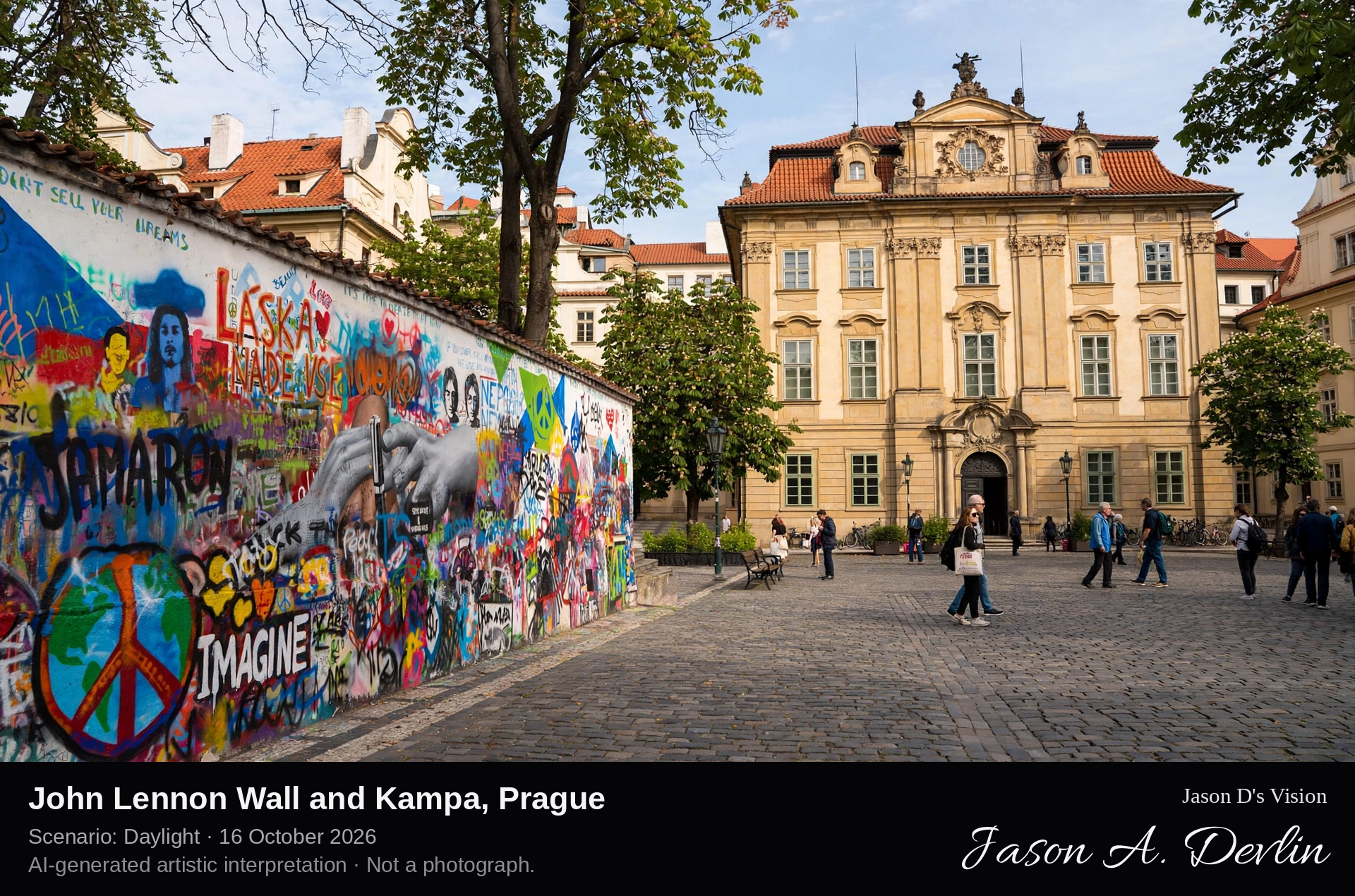 John Lennon Wall and Kampa, Prague