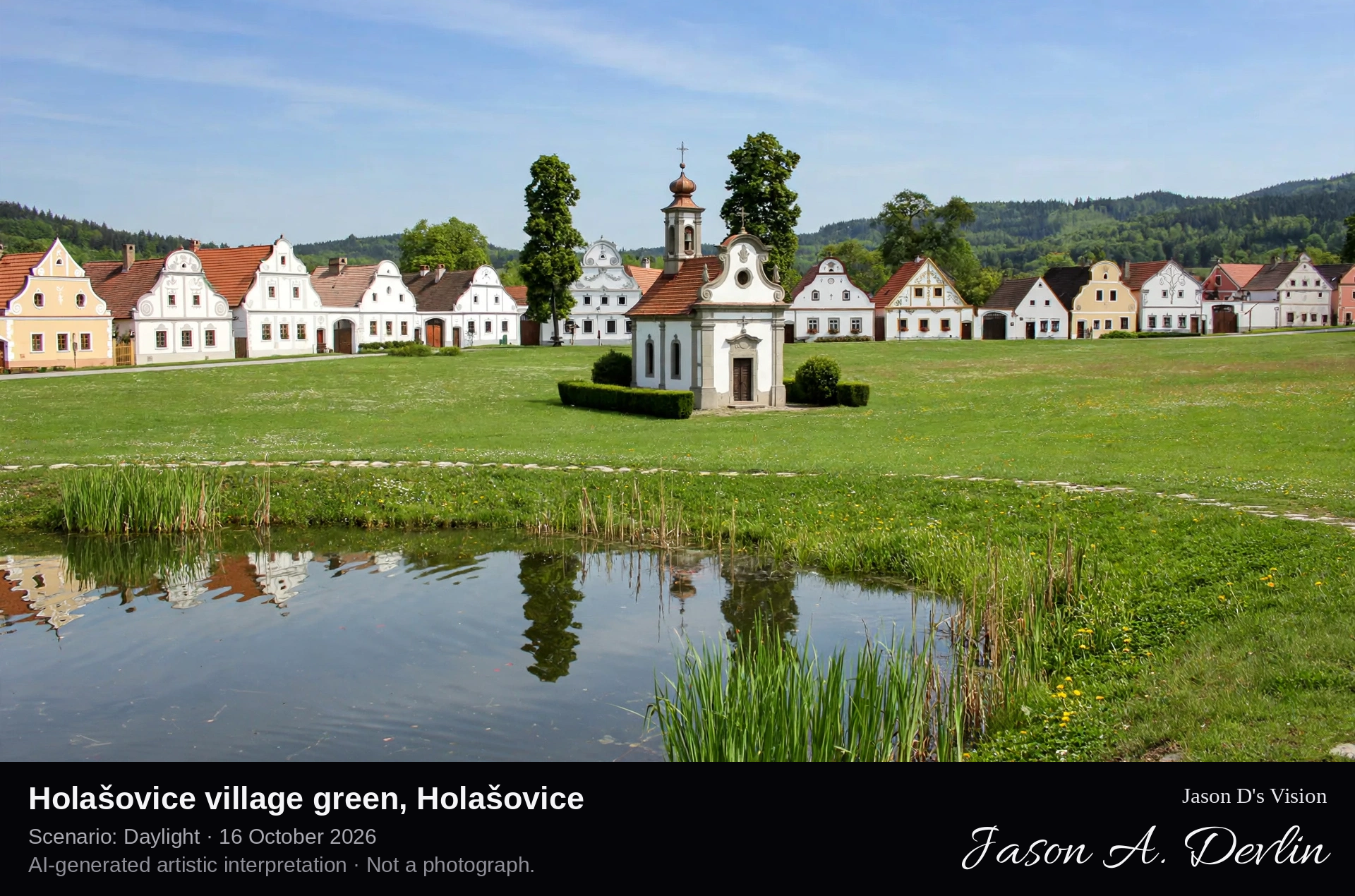 Holašovice village green, Holašovice