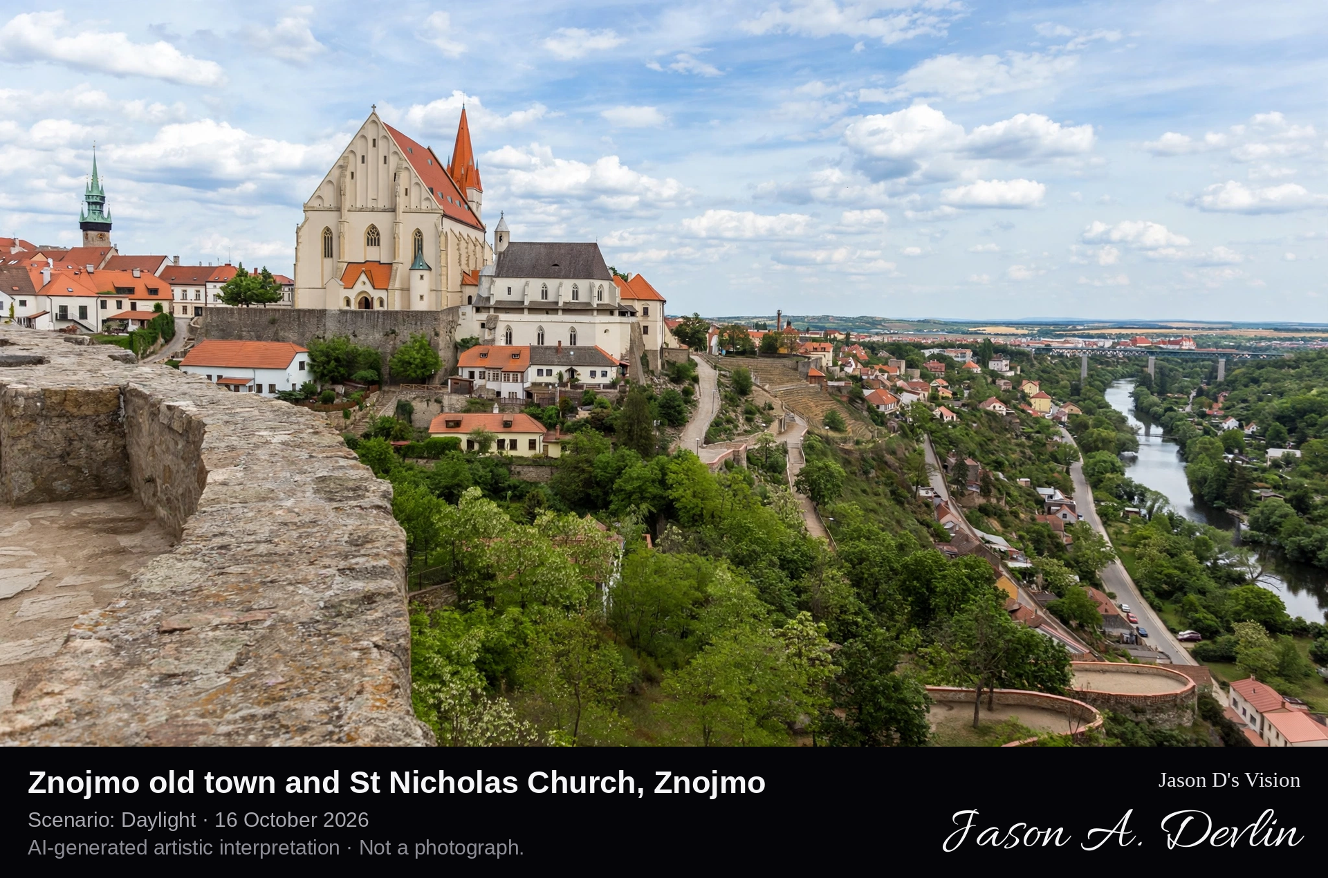 Znojmo old town and St Nicholas Church, Znojmo