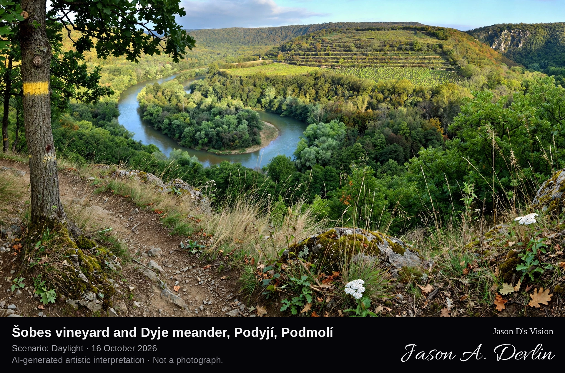 Šobes vineyard and Dyje meander, Podyjí, Podmolí
