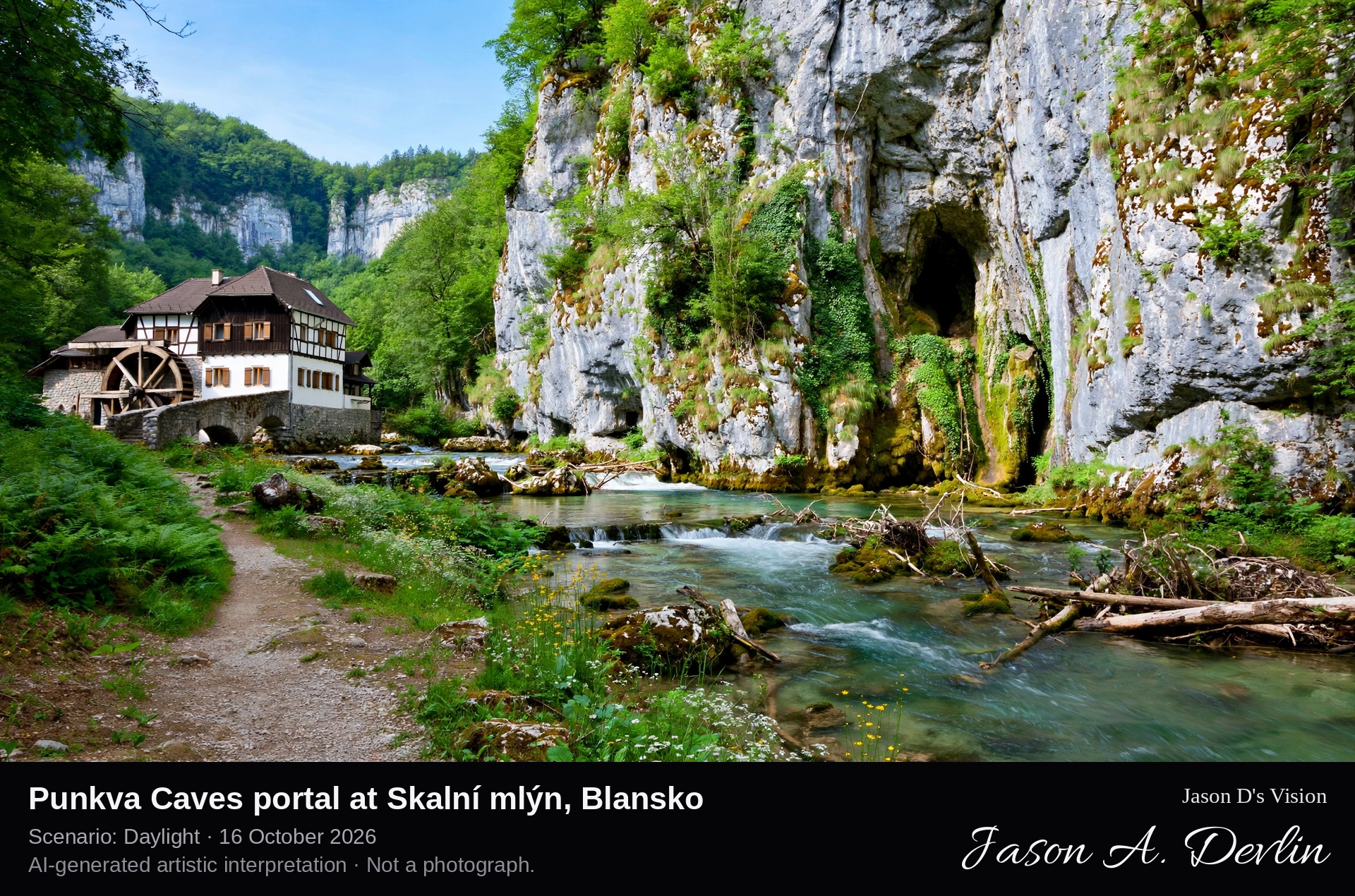 Punkva Caves portal at Skalní mlýn, Blansko